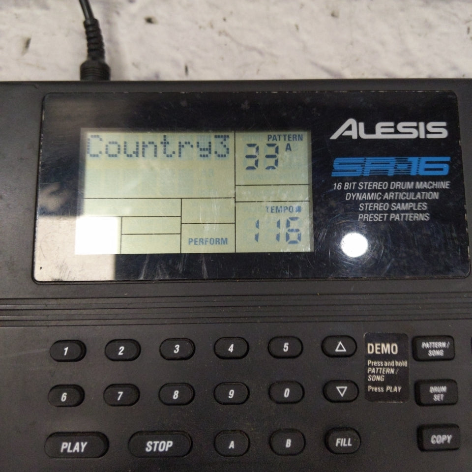 Alesis SR-16 Electric Drum Machine w/ Power Supply