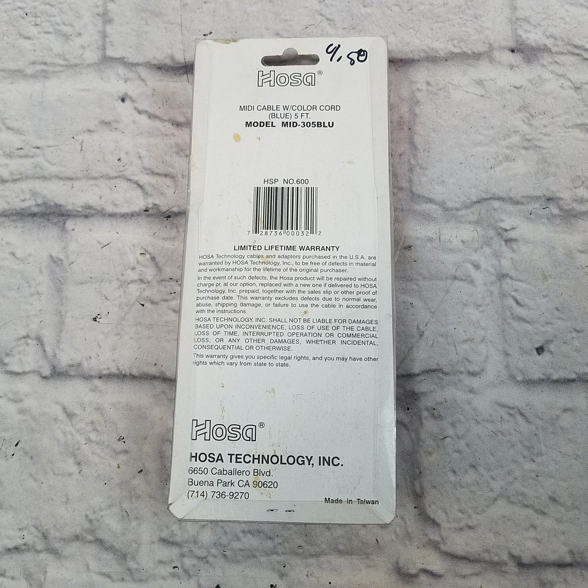 Hosa MID-305BLU 5ft Midi Cable