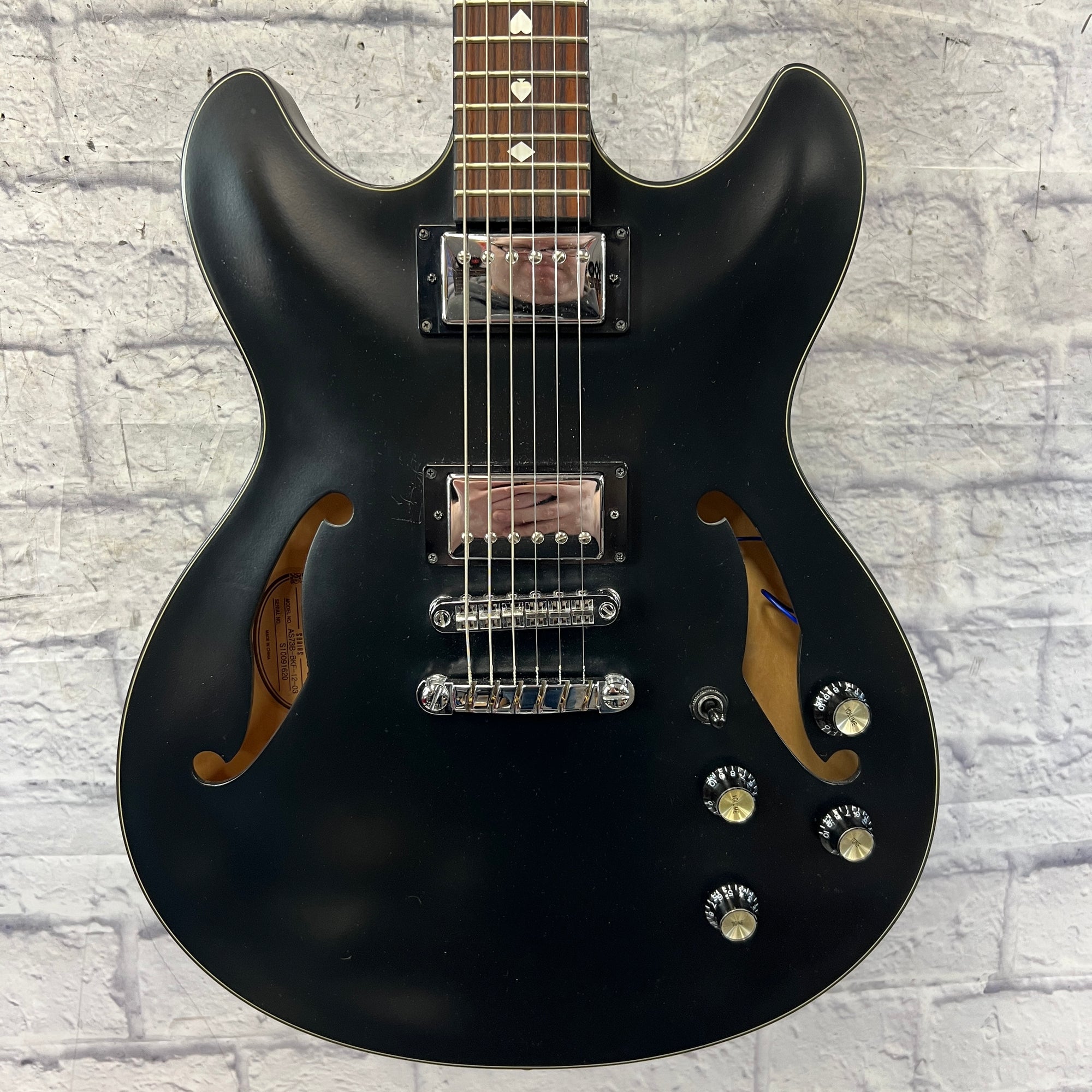Ibanez AS73B-BKF-12-03 Artcore Semi Hollow with Card Suit Inlays