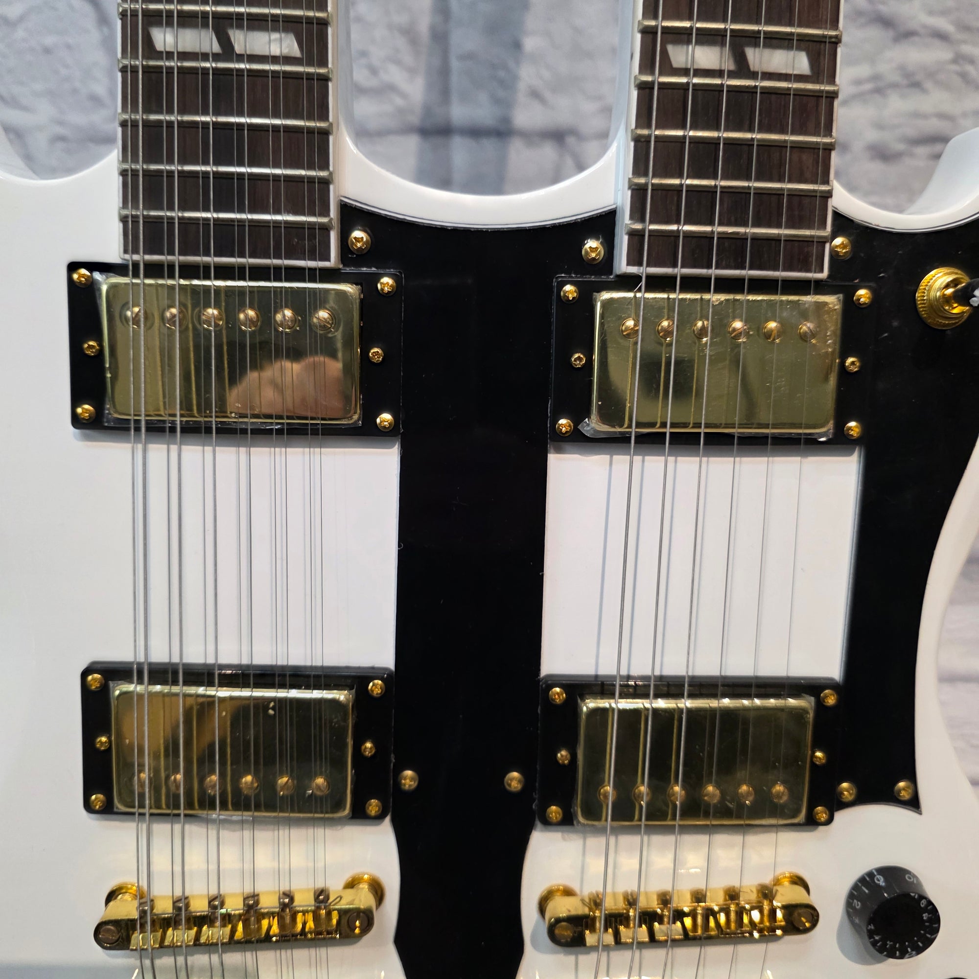 Rafferty Guitars White Double Neck 12/6 Electric Guitar