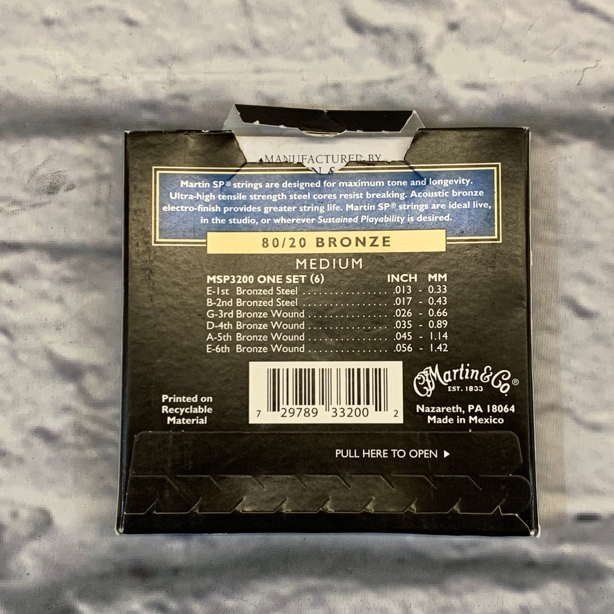 Martin SP Acoustic 80/20 Bronze Medium 13-56 Acoustic Guitar Strings