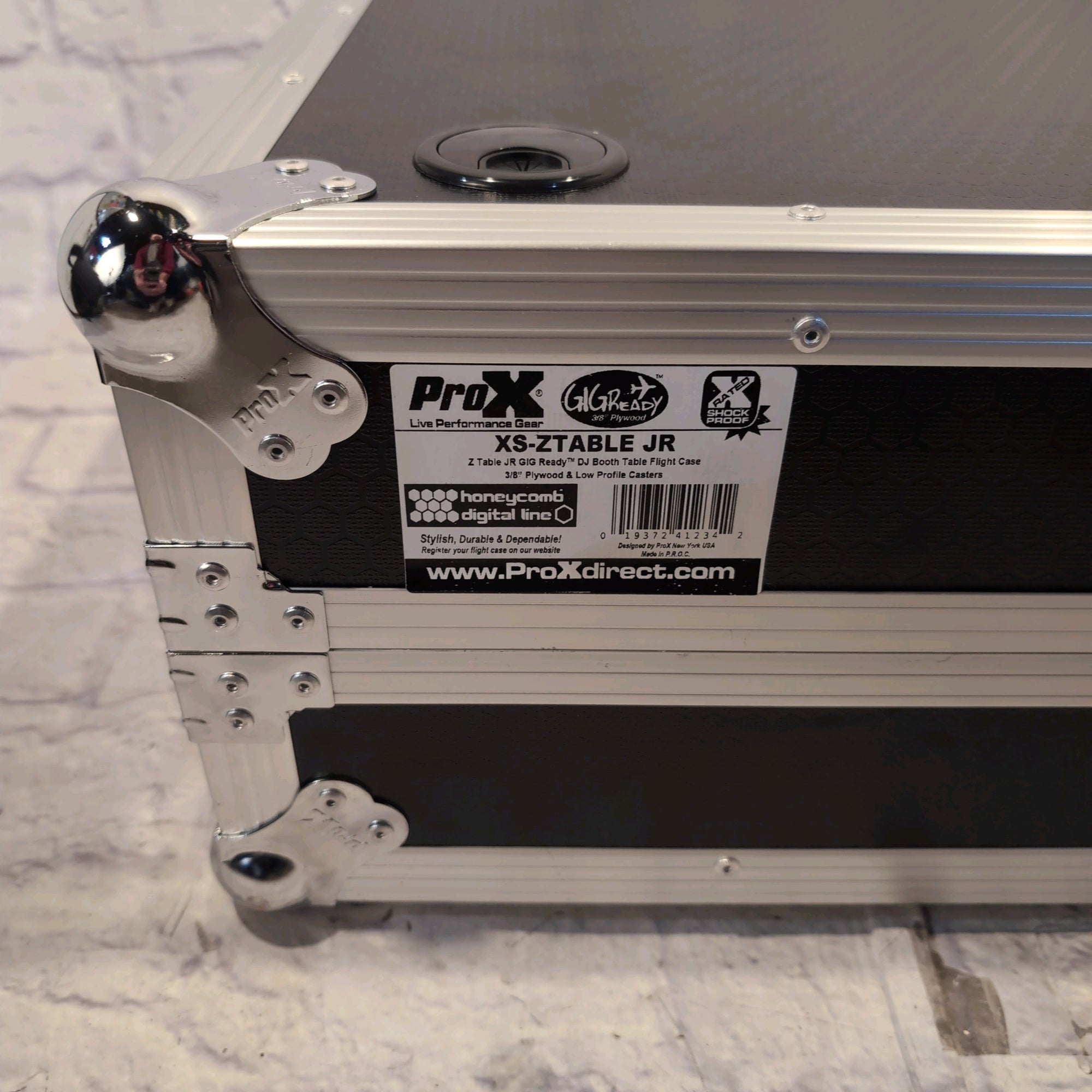 ProX XS-ZTABLEBL JR Portable Z-Style DJ Table Flight Case w/ Handles Wheels Black