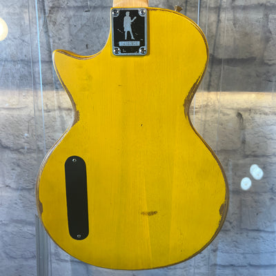 Slick SL52 LP Style Distressed TV Yellow Electric Guitar