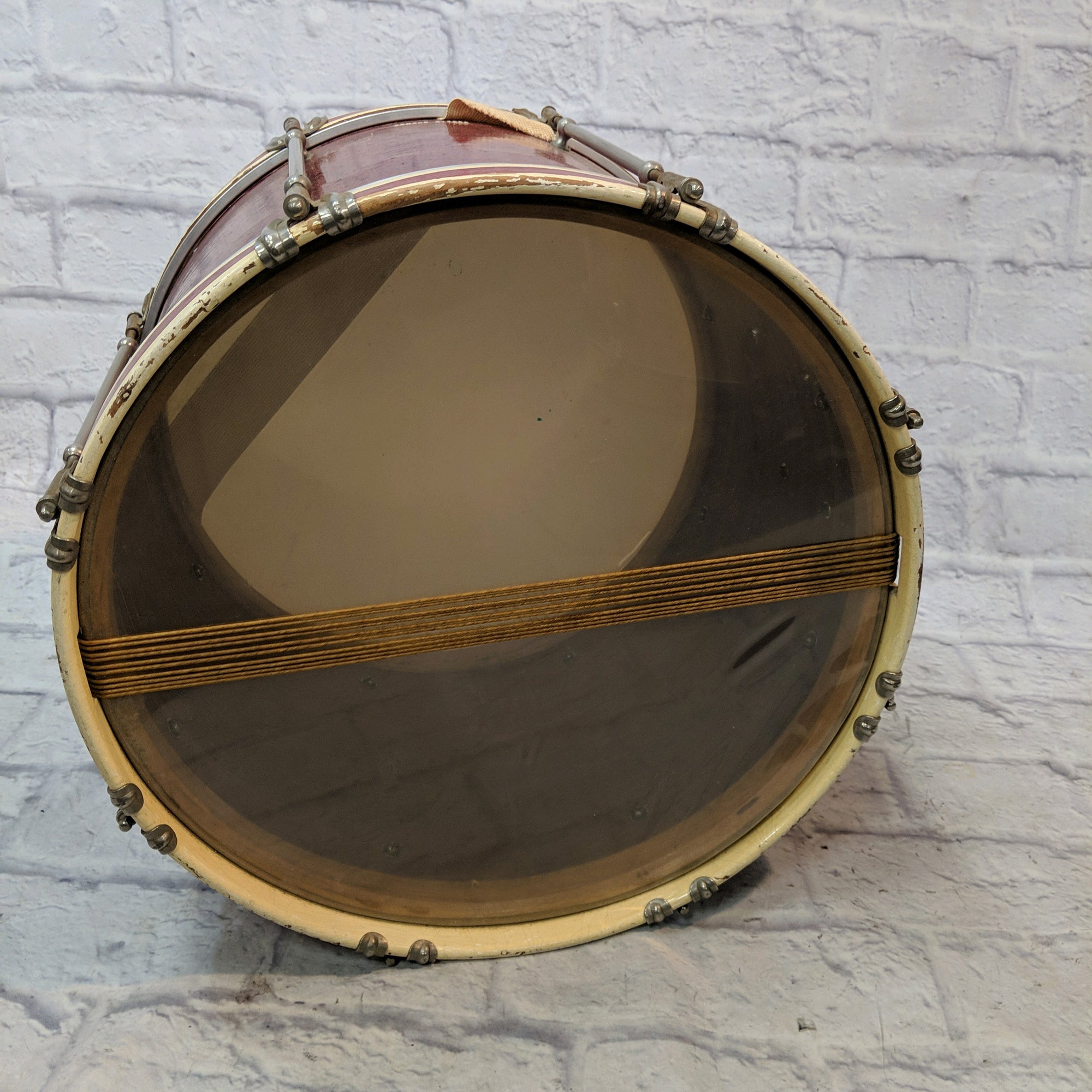 Vintage Ludwig Crimson Marching Snare 16 x 10.5