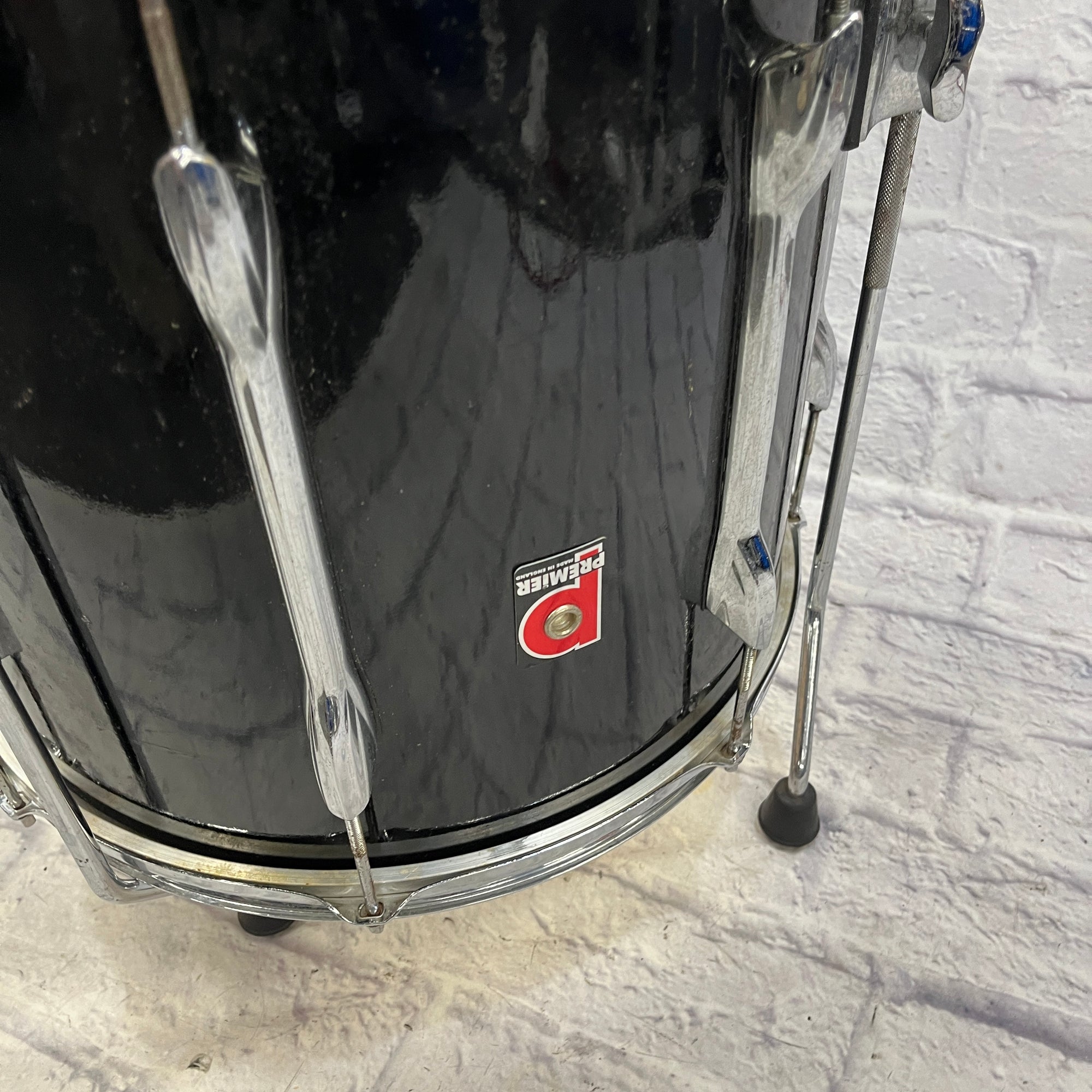 Premier 1980s 16x16 Gloss Black Floor Tom