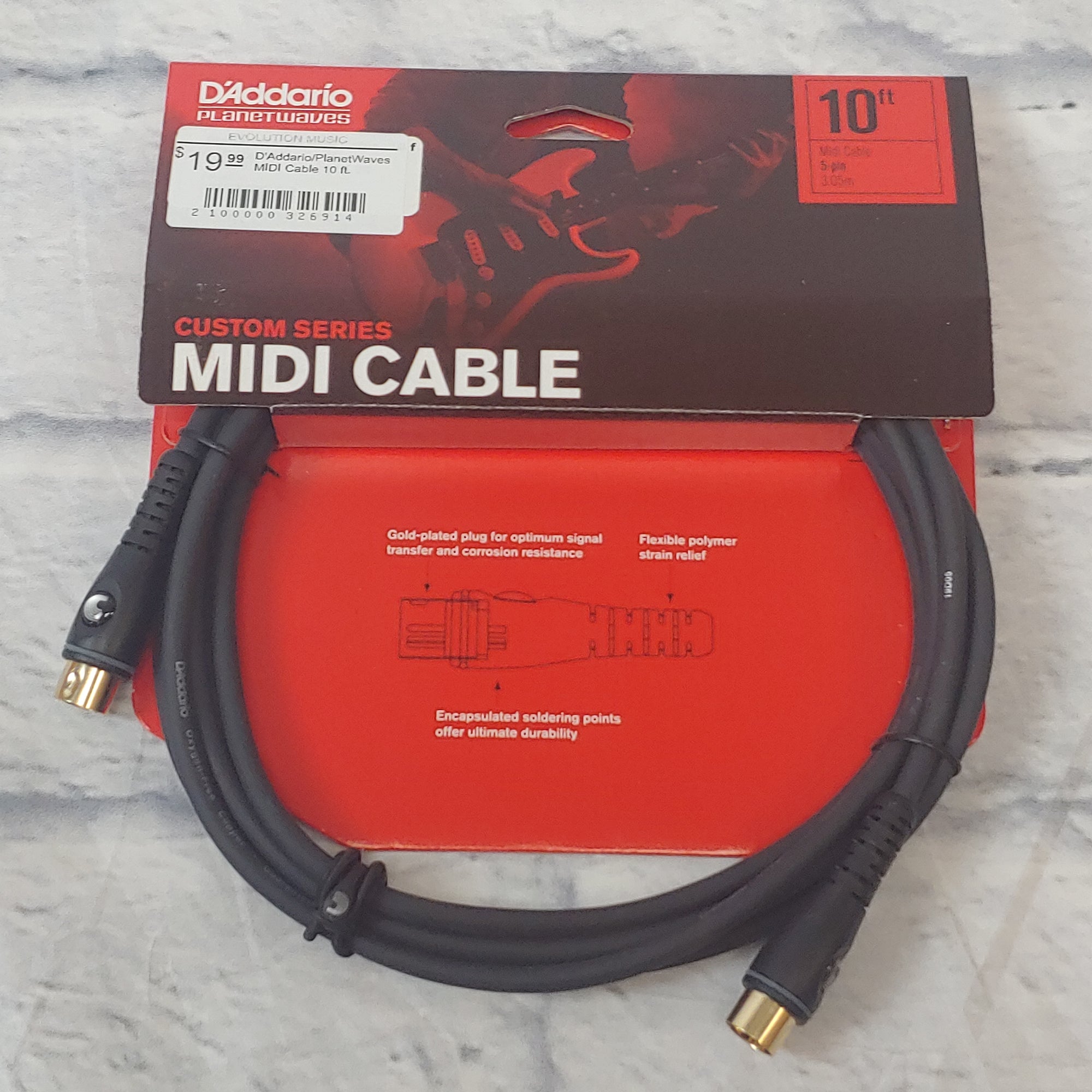 D'Addario/PlanetWaves MIDI Cable 10 ft.