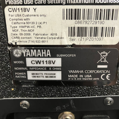 Yamaha CW118 18 Passive Subwoofer