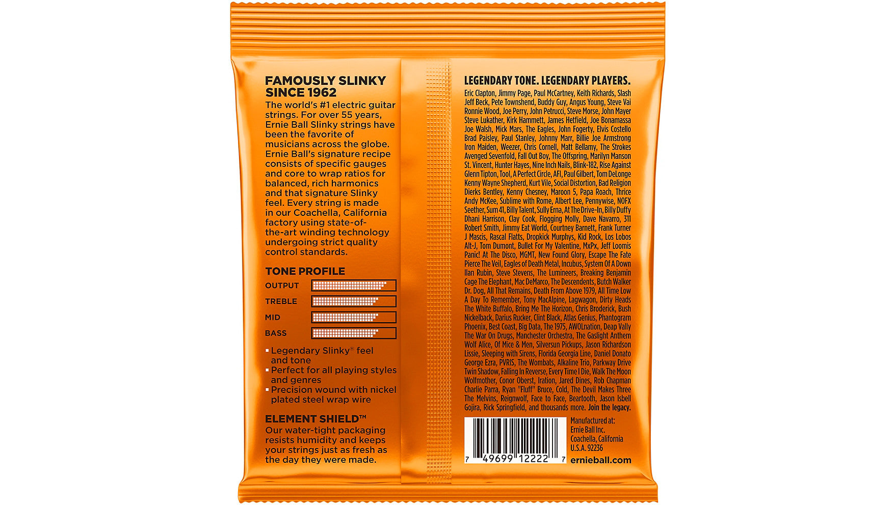 Ernie Ball EB2222 Hybrid Slinky Electric Guitar Strings 9 - 46