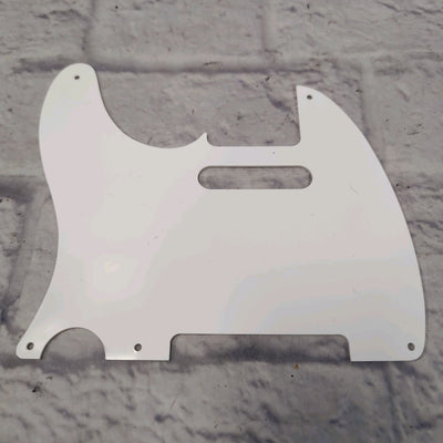 Unknown Telecaster Pickguard White 5 Hole Single Ply