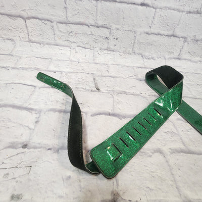 Unknown 2.5 Inch Green Sparkle Guitar Strap