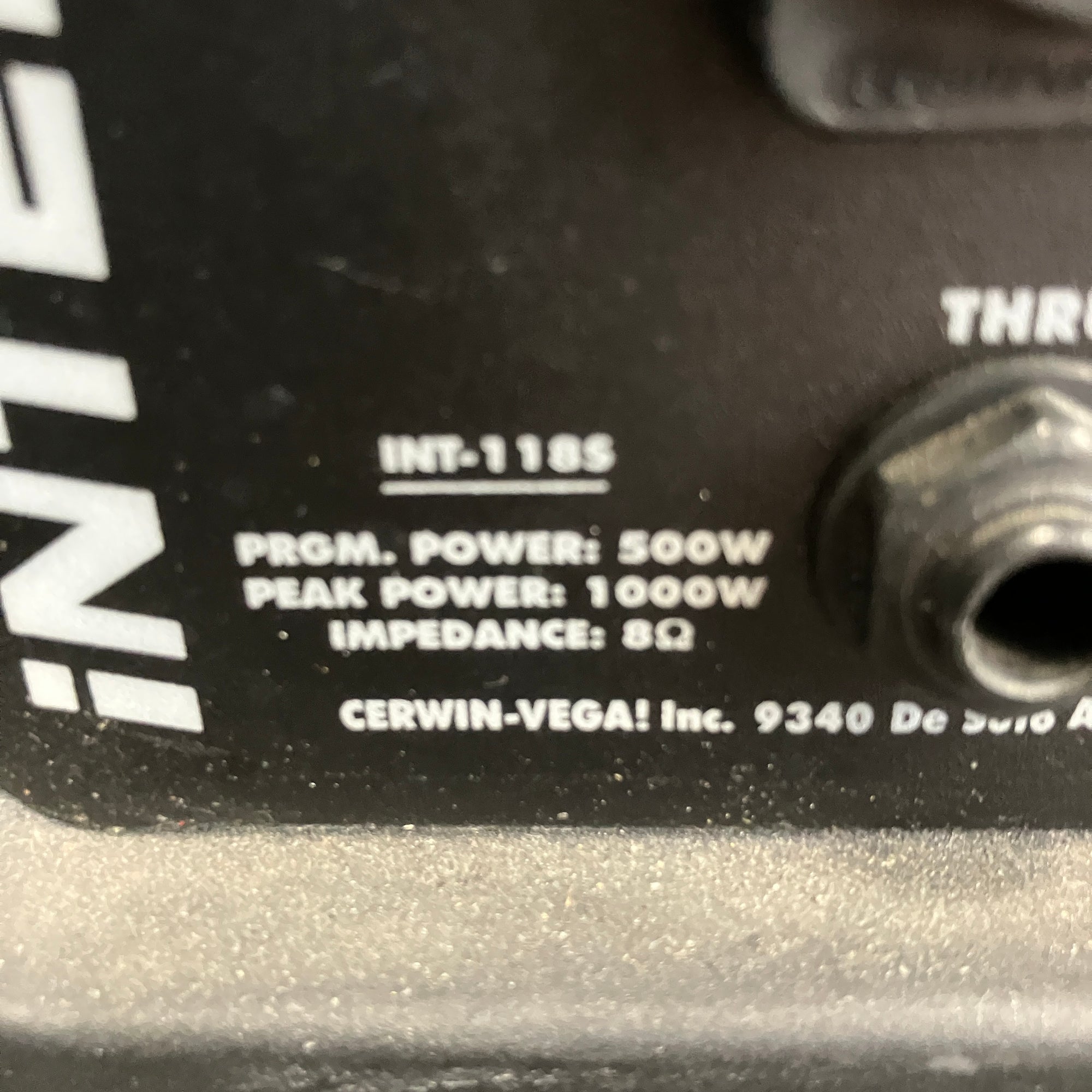 Cerwin-Vega INT1185 18 Passive Subwoofer - Evolution Music