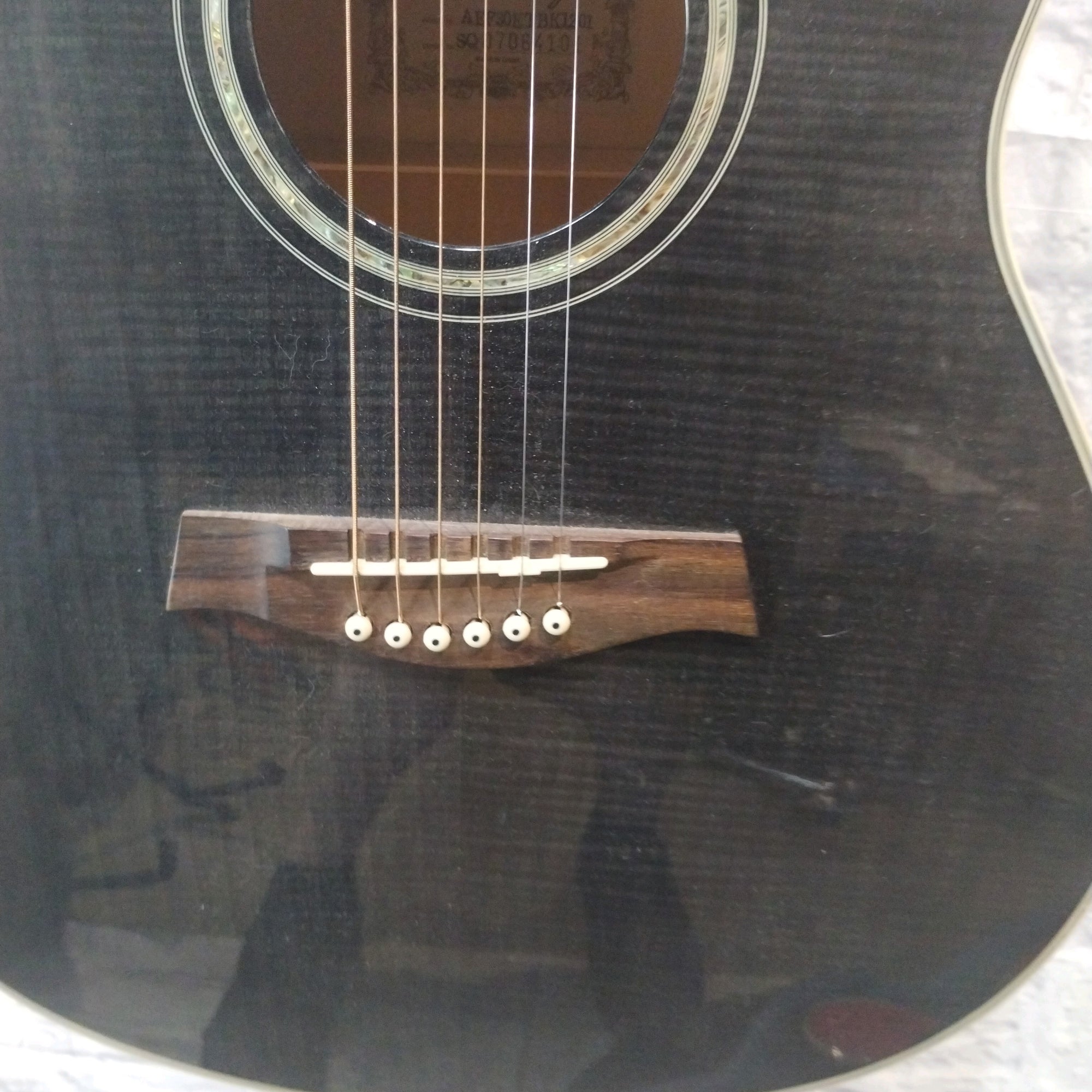 Ibanez AEF30E Acoustic Guitar - Transparent Black Flame Finish Acoustic Guitar
