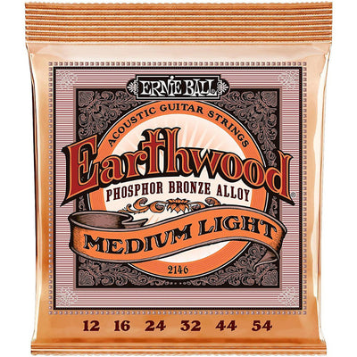 Ernie Ball Earthwood Med Light Phosphor Bronze Acoustic Strings 12 - 54