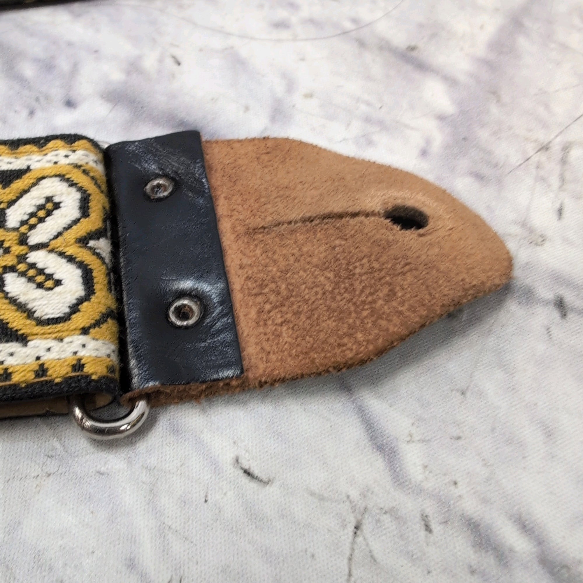 Ace Straps Vintage 1960s Yellow Black Pattern Guitar Strap