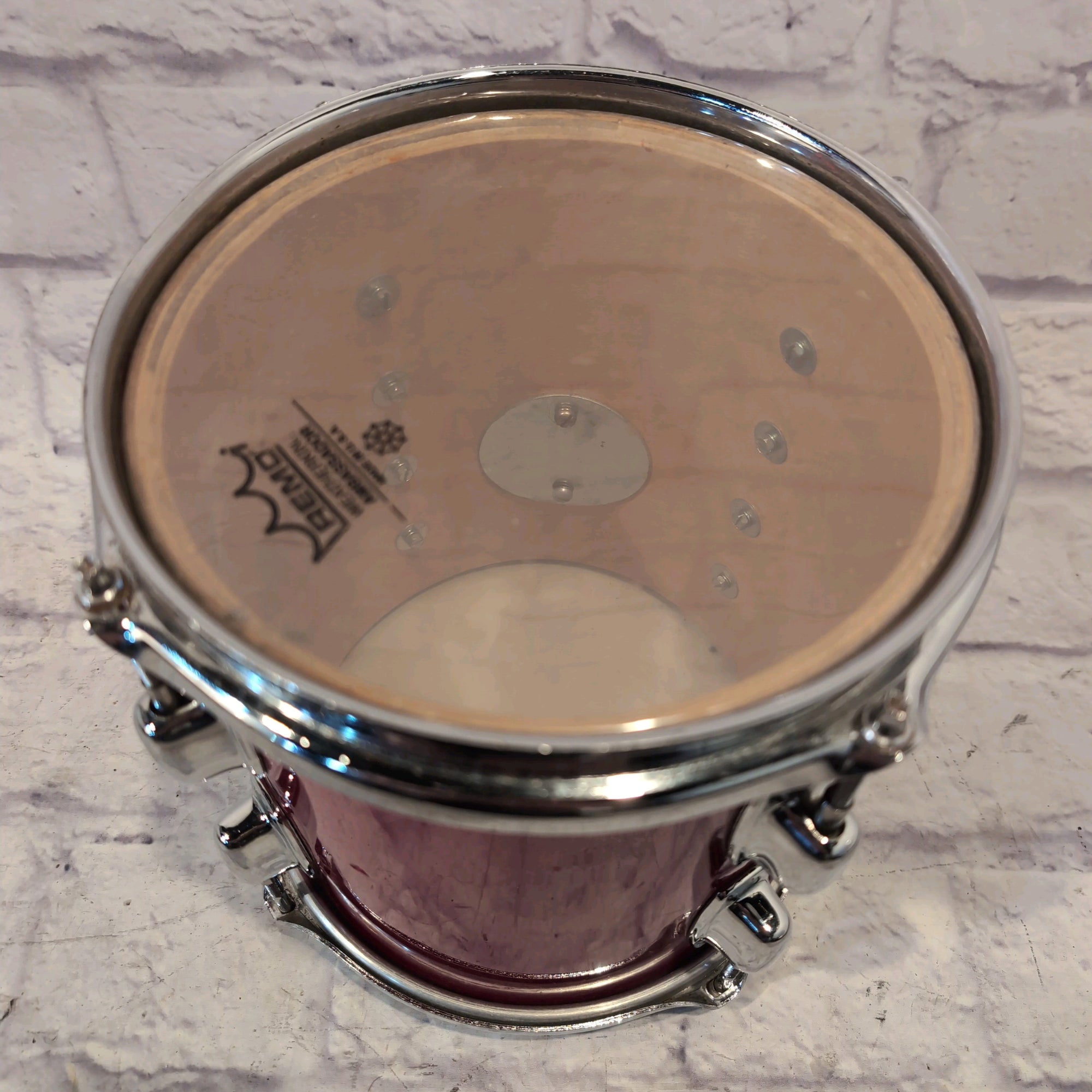 Ludwig Rocker 8" x 9" Black and White Badge Maple Rack Tom - Red