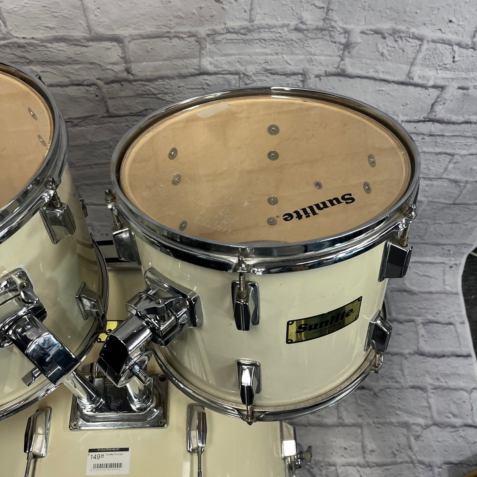 Sunlite 3 Piece Drumset White