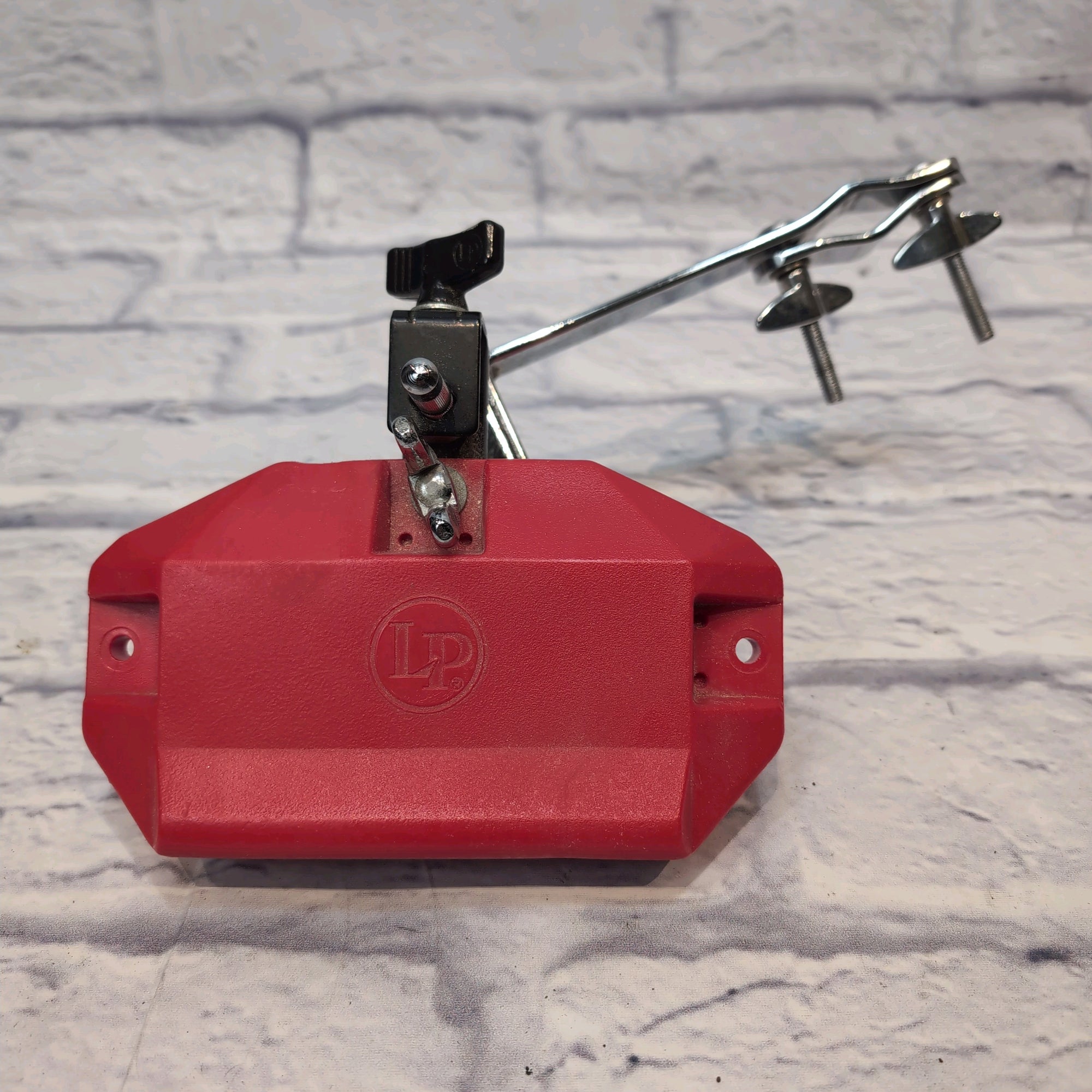 LP Latin Percussion Red Jam Block w/ Mounting Bracket