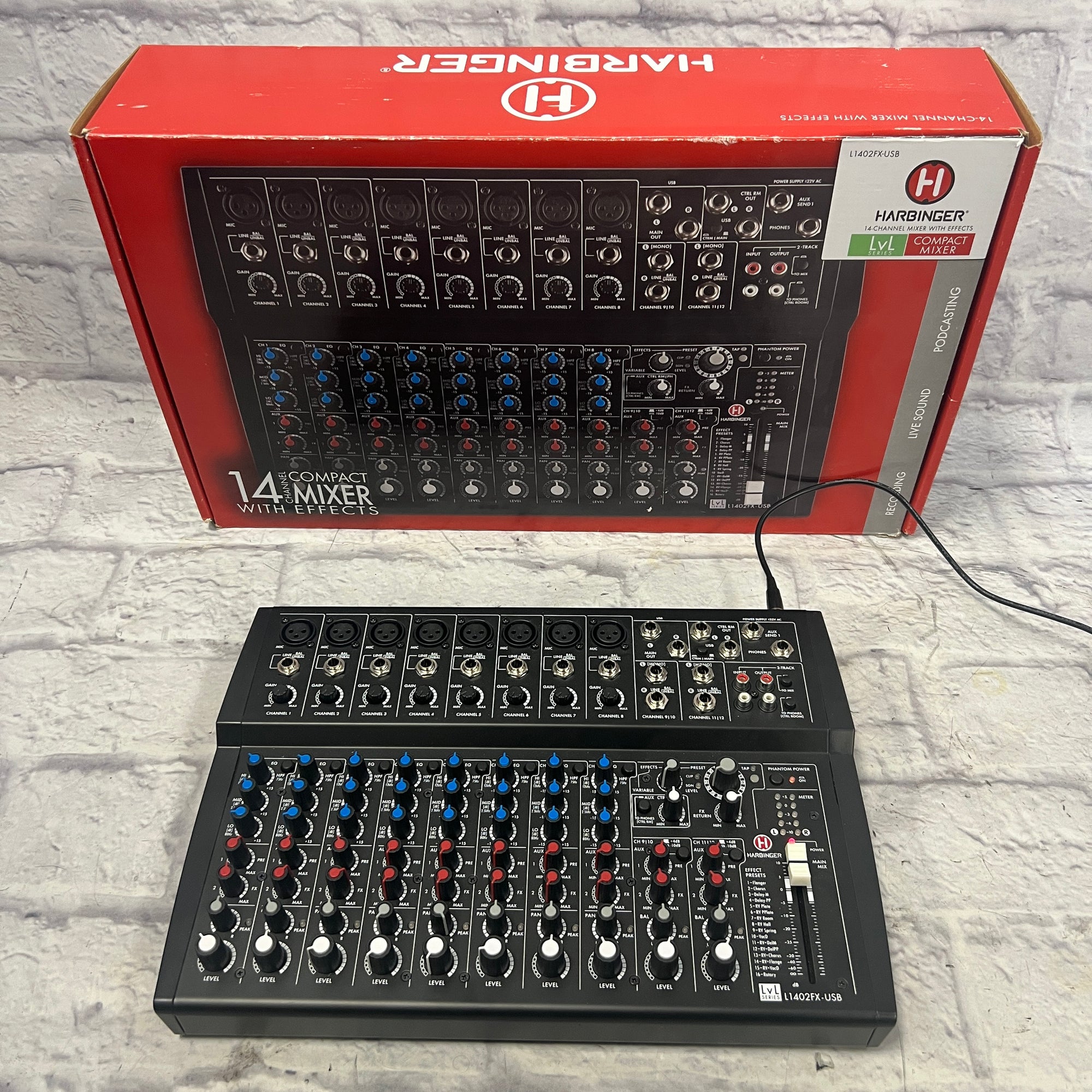 Harbinger L1402FX-USB 14 Channel USB Mixer with Digital Effects