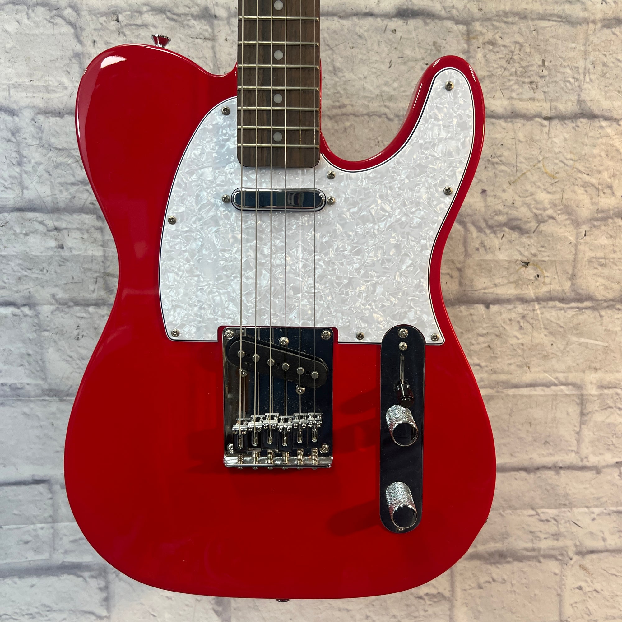 Squier Sonic Telecaster Red with White Pearl Pickguard Electric Guitar