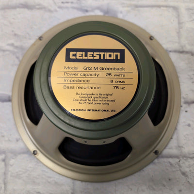 Celestion G12M Greenback 12" 25-Watt 8ohm Guitar Amp Speaker
