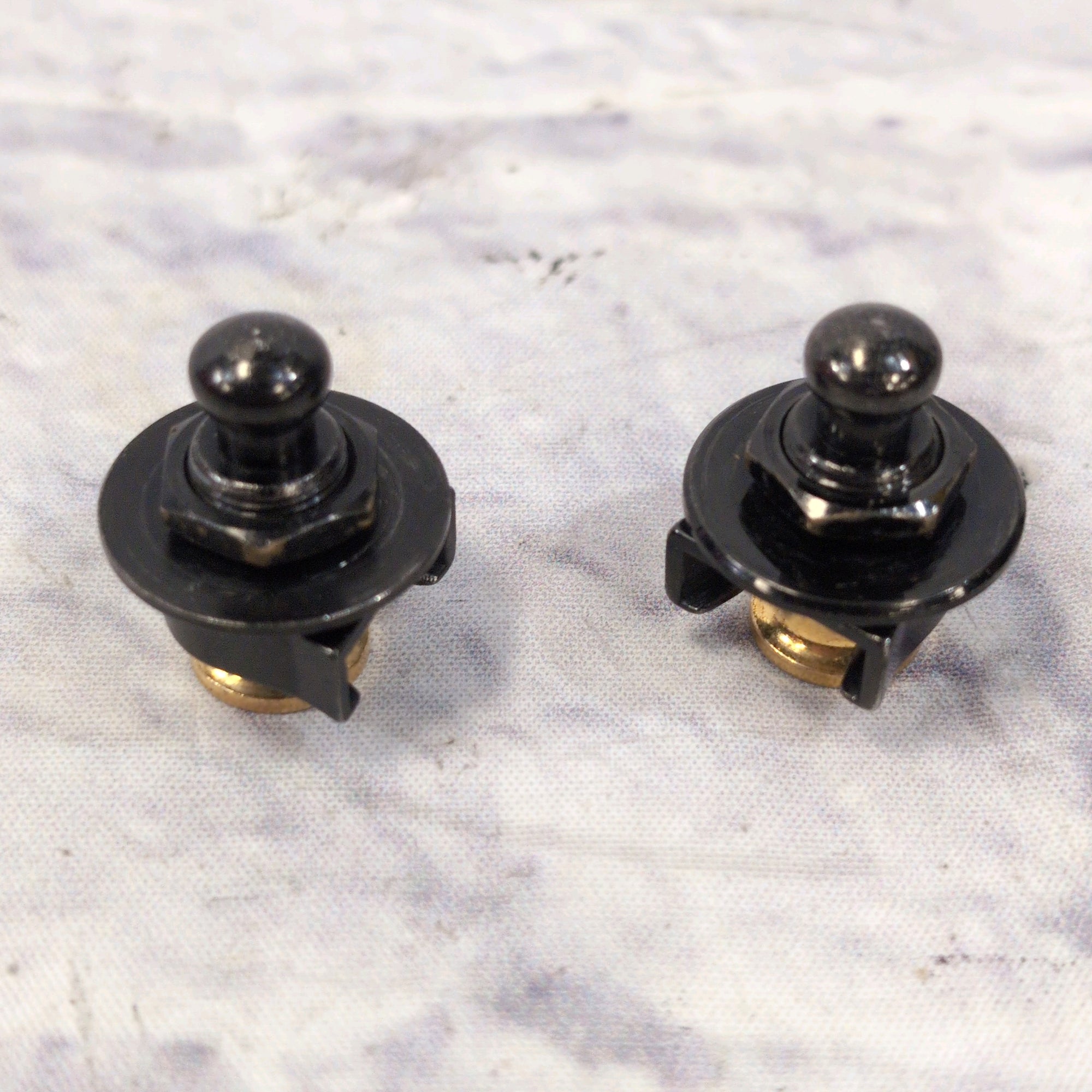 Schaller Gold / Black Security Strap Locks/Buttons (Pair)