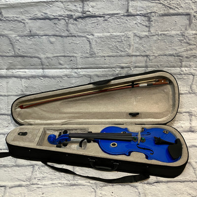 Unknown Blue 4/4 Violin W/ Case