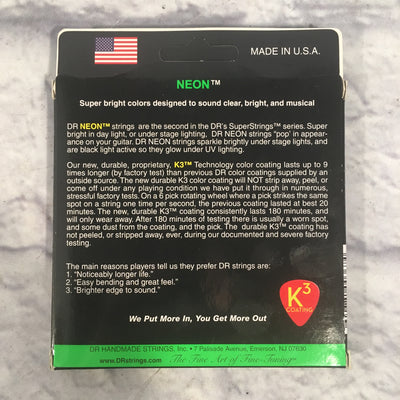 DR Neon Green Coated Lite Electric Guitar Strings 10-46