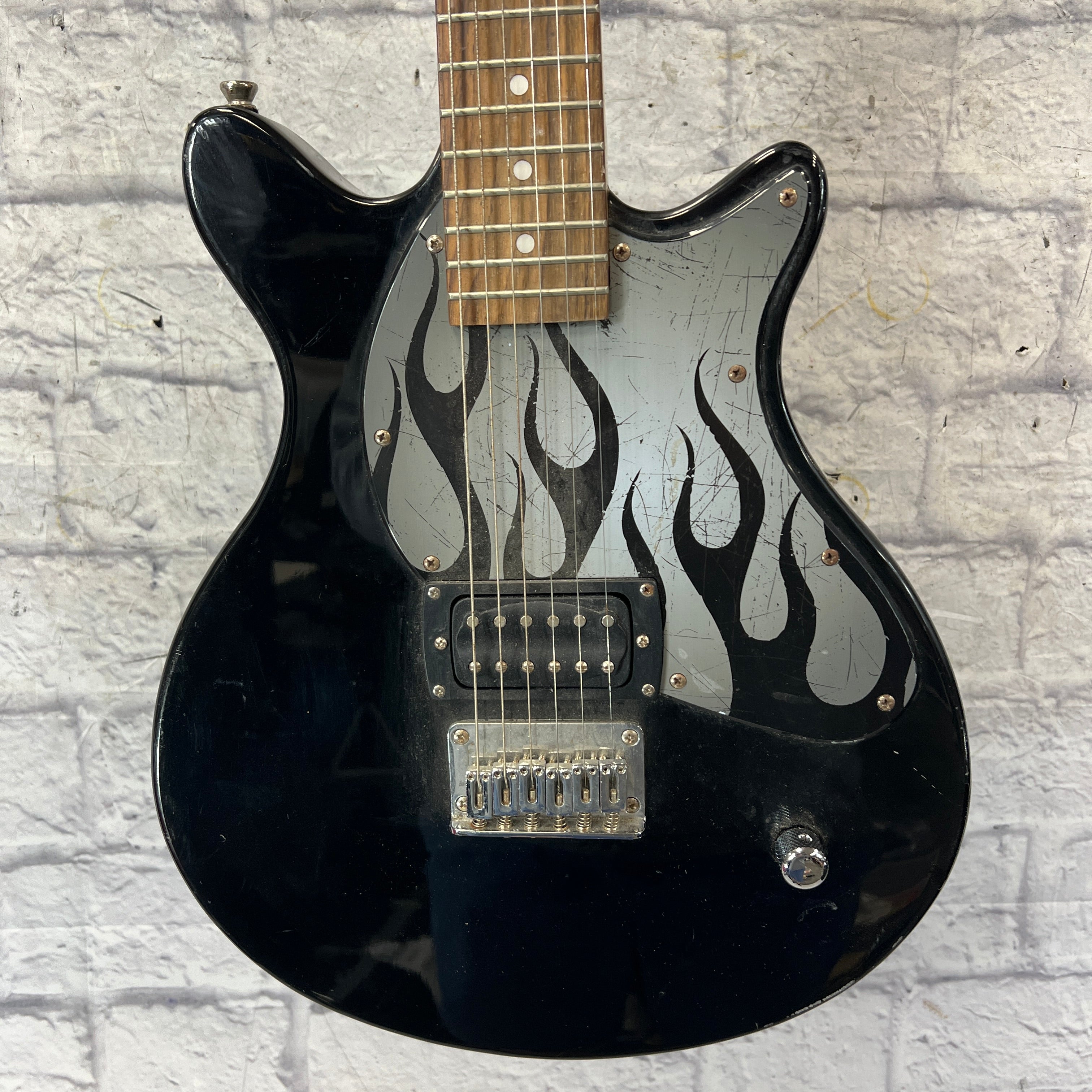 First Act ME-1980 Guitar In Black With Flames Rare For