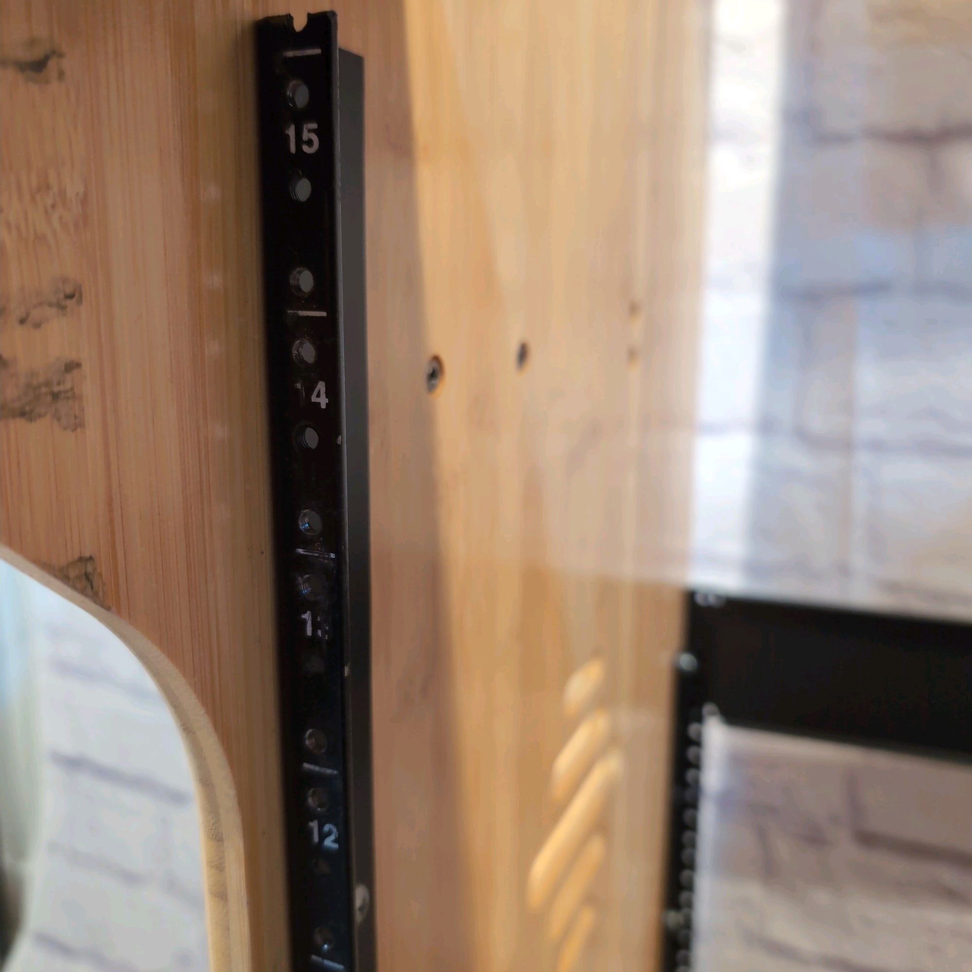 STBR-M11X12 DIY 12U Carbonized Bamboo Studio Rack w/ 11U Slant Mixer Top, 12-15U Casters for Recording Room