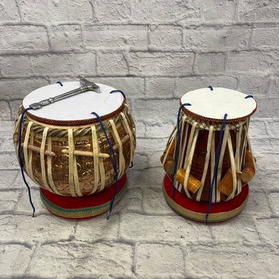 Unknown Tabla Set with Covers and Stands