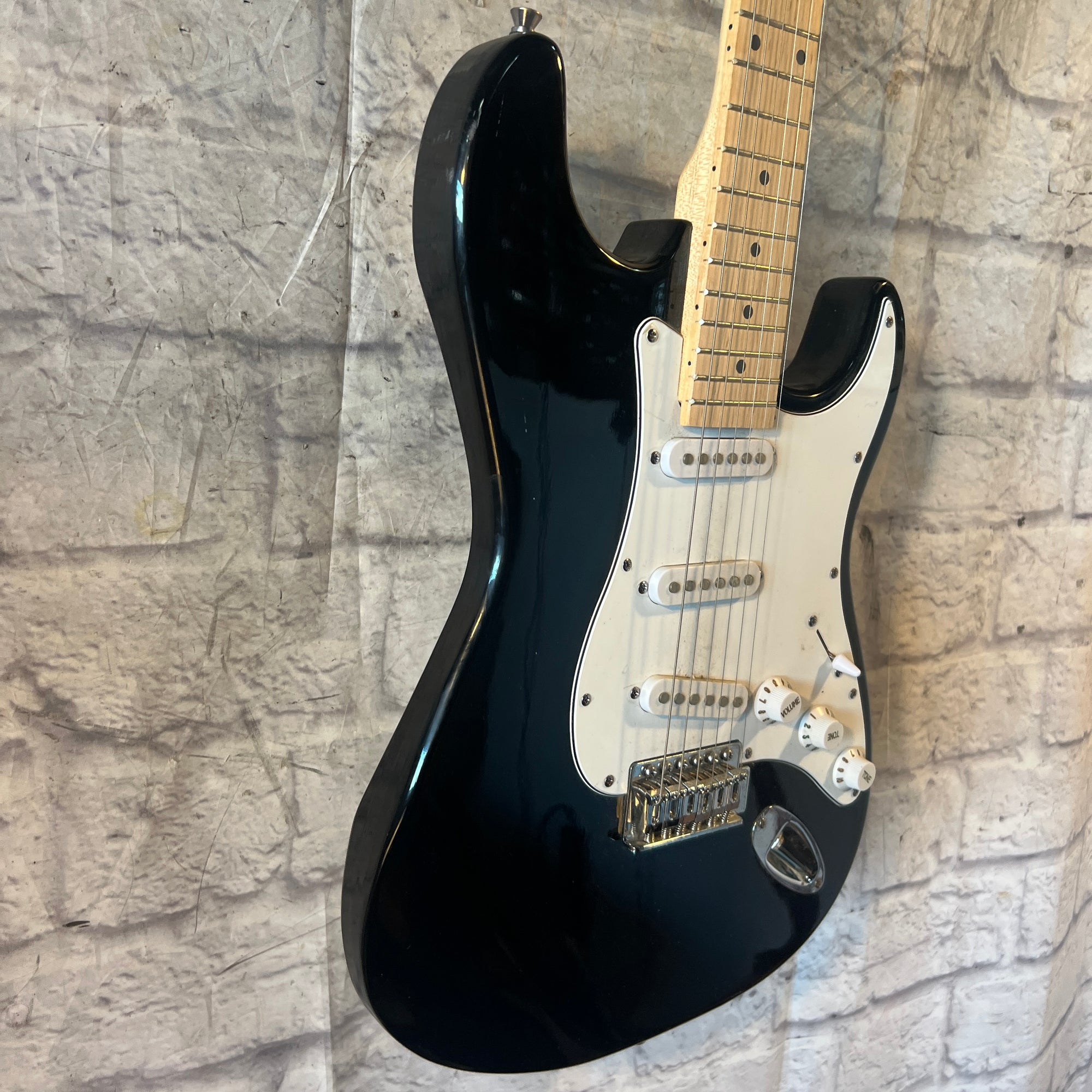 Kona Strat Style Solid Body Black Electric Guitar