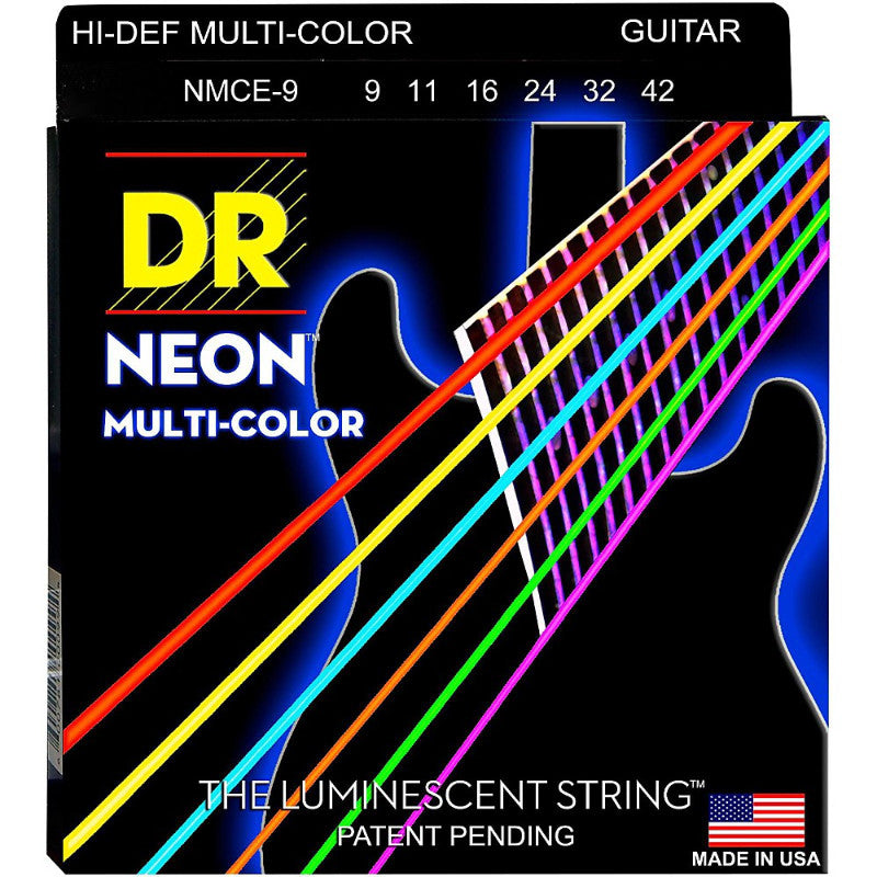 DR Strings Hi-Def NEON Multi-Color Coated Lite Electric Guitar Strings