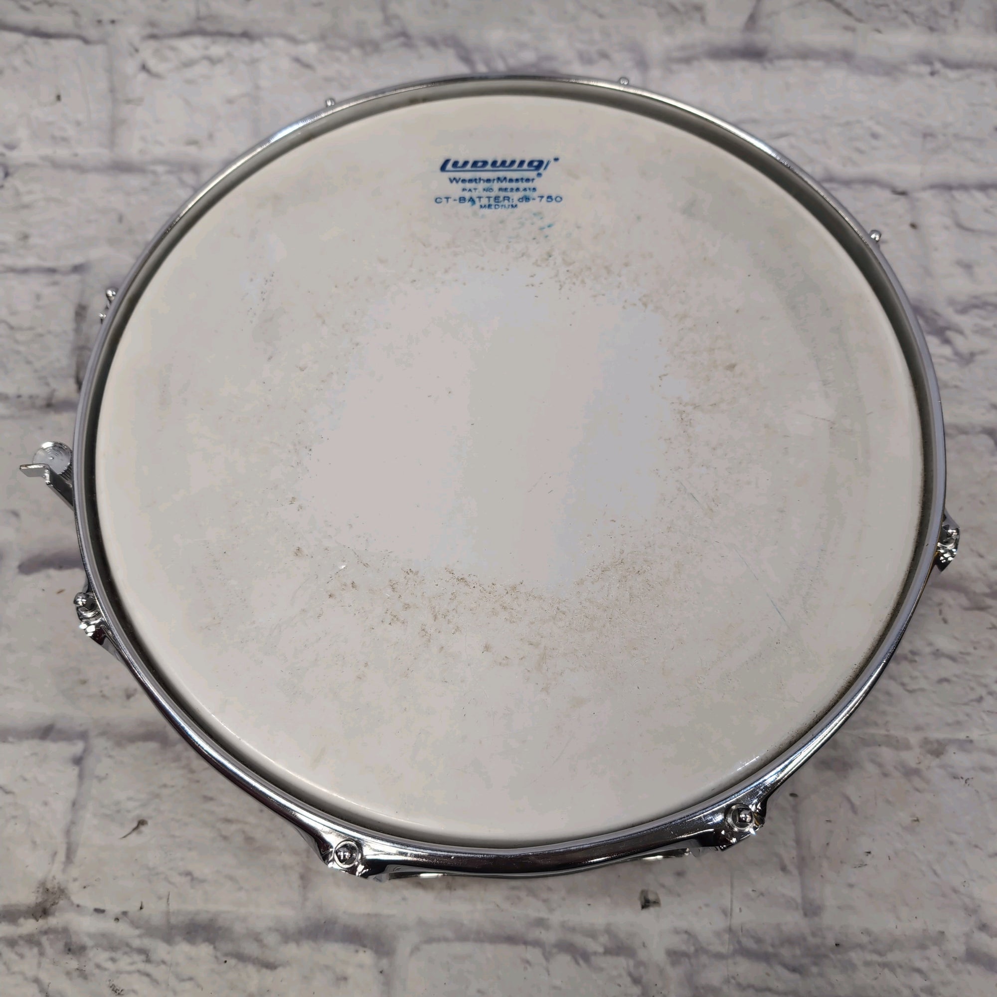 Ludwig Acrolite No 404 1970s 8-Lug Aluminum 5x14 Snare Drum Blue/Olive Badge w/blue case