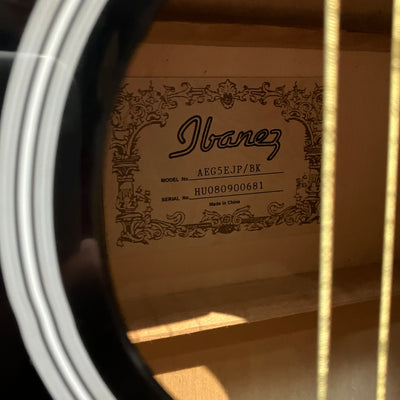 Ibanez AEG5 Thinline Acoustic Guitar Black