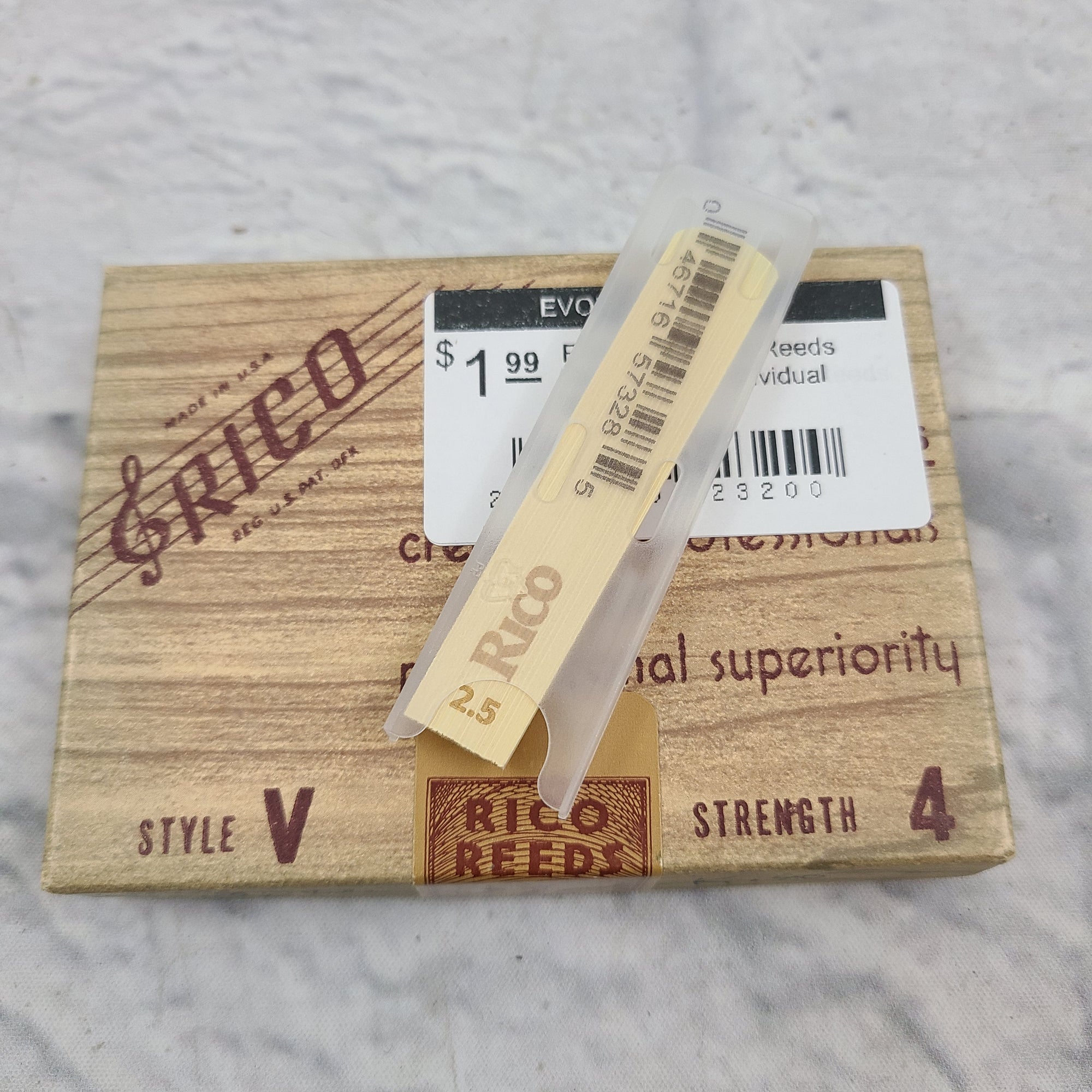 Rico Bb Clarinet Reeds Strength 2.5 Individual Reeds