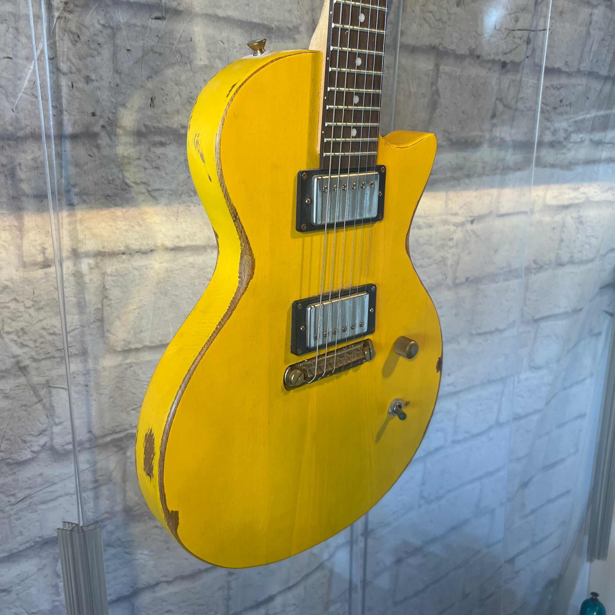 Slick SL52 LP Style Distressed TV Yellow Electric Guitar