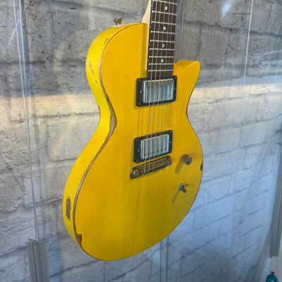 Slick SL52 LP Style Distressed TV Yellow Electric Guitar