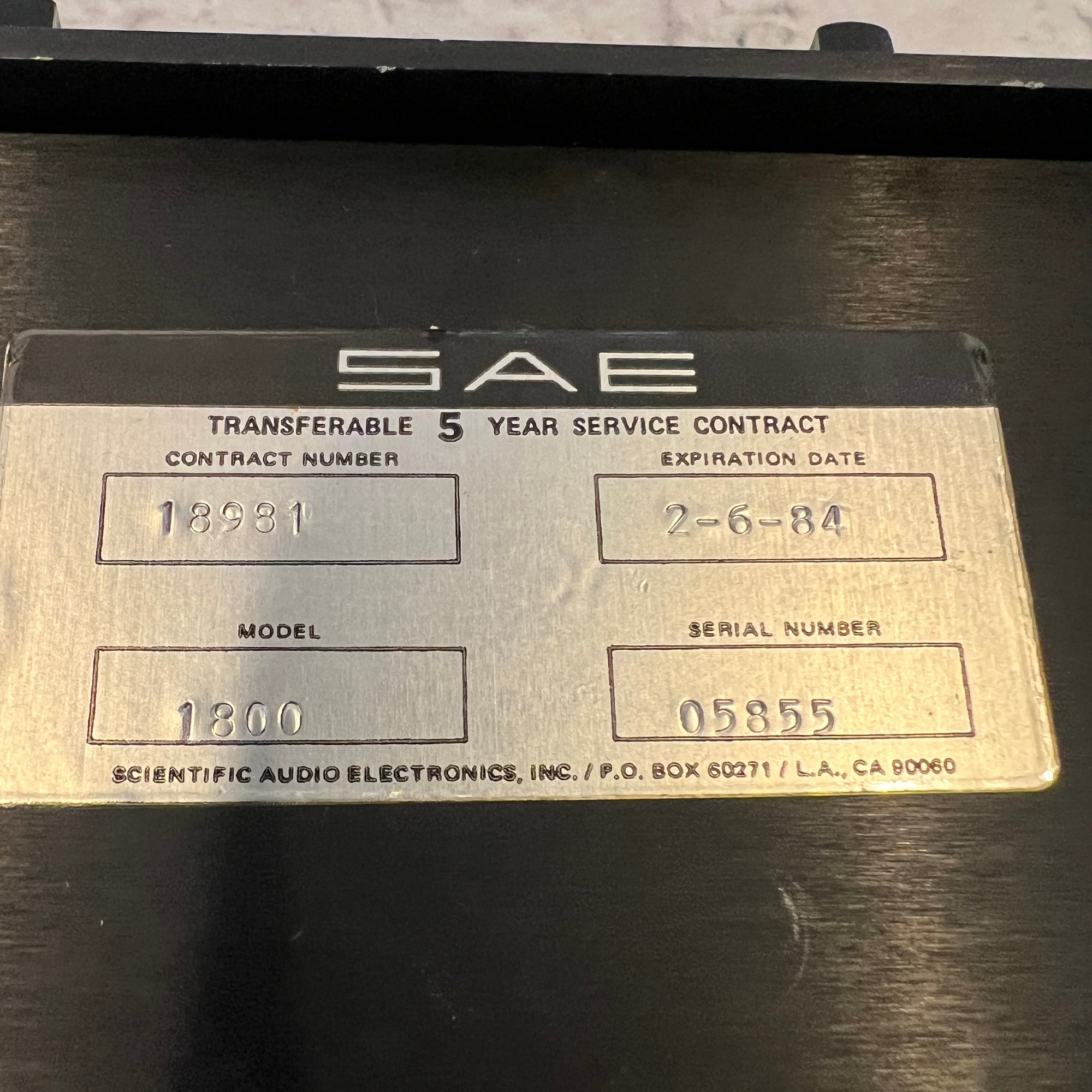SAE Model 1800 Rack Stereo Parametric EQ