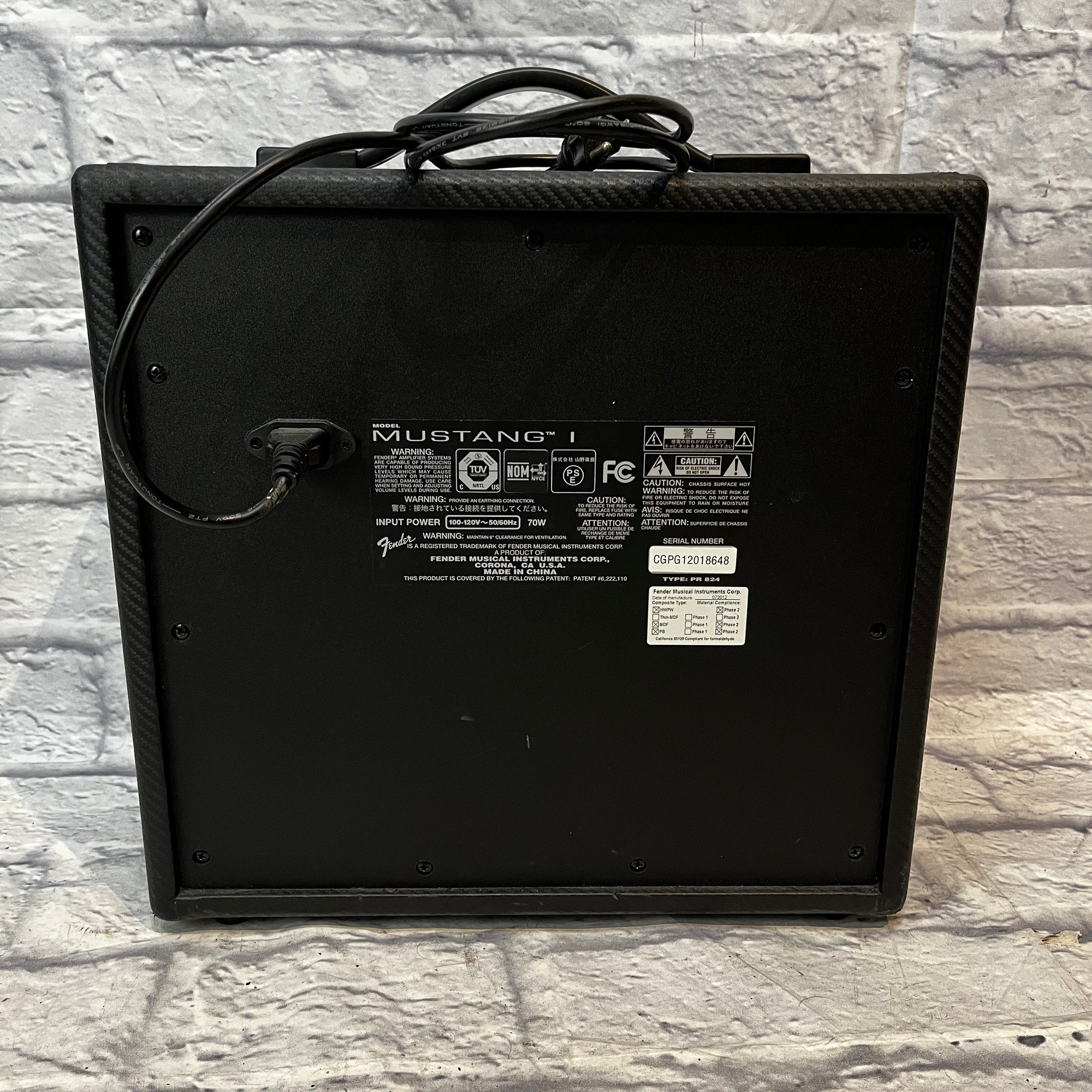 Fender Mustang I 20-Watt 1x8" Modeling Guitar Combo 2012 - Black