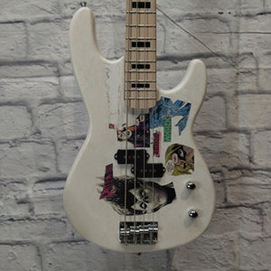 Glarry GP Bass White W/ Block Inlays