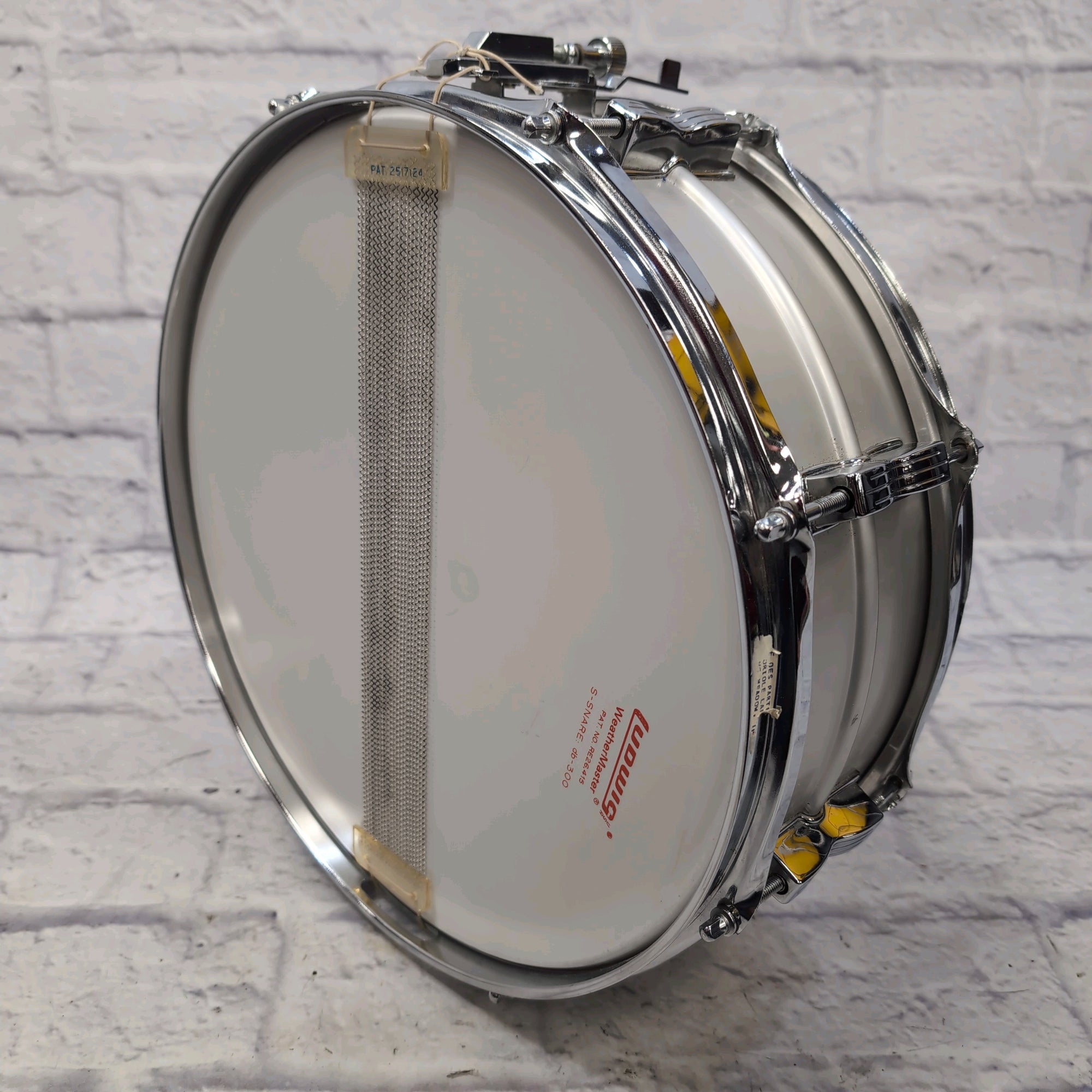 Ludwig Acrolite No 404 1970s 8-Lug Aluminum 5x14 Snare Drum Blue/Olive Badge w/blue case