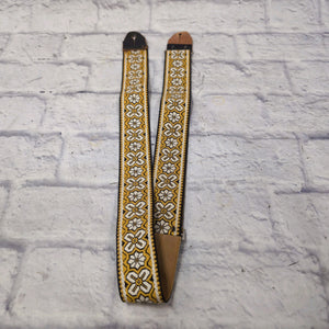 Ace Straps Vintage 1960s Yellow Black Pattern Guitar Strap