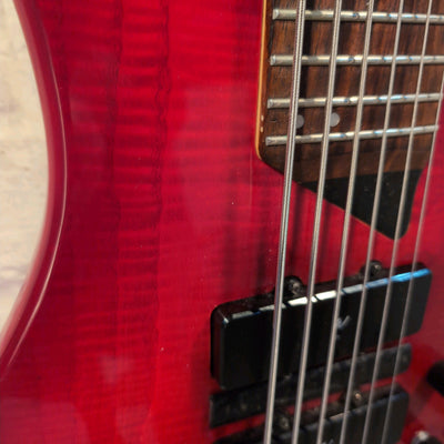 Washburn XB600 Bantam Series 6 String Bass Guitar Trans Red