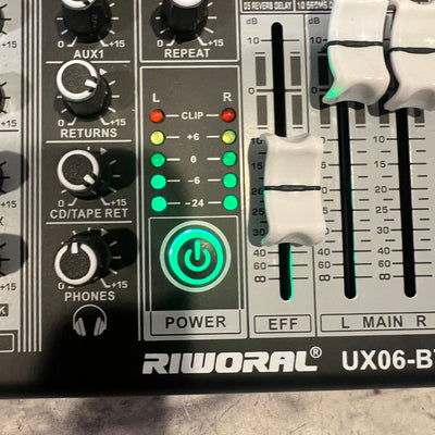 Riworal UX06-BT 6 Channel Passive Mixer with fx and Bluetooth