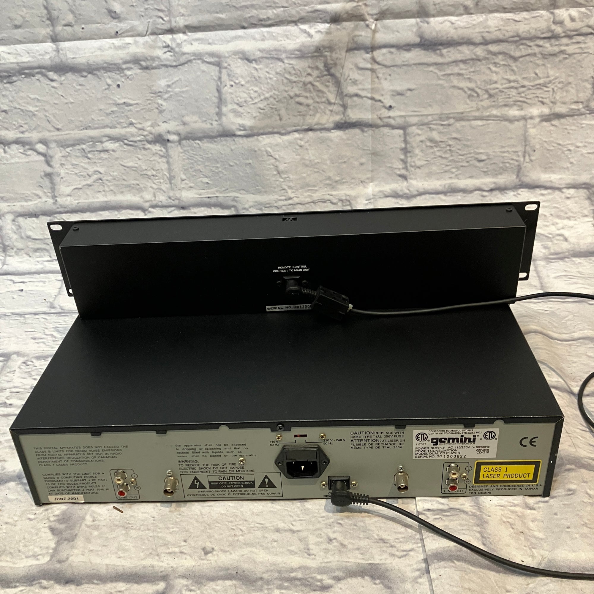 Gemini CD-210 Professional Rackmount Dual CD Player