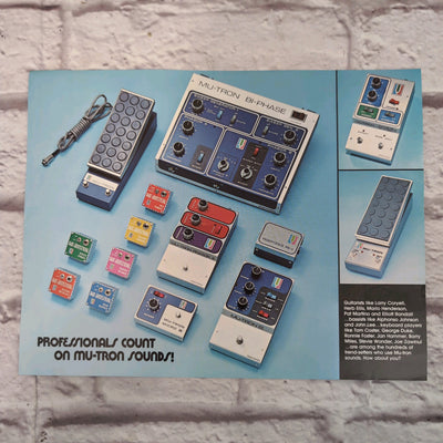 Musitronics Corporation Mu-Tron Effects Pedals 1978 Product Catalog / Flyer Handout from NAMM