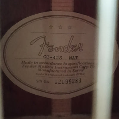 Fender GC-42s Nat Parlor Acoustic Guitar