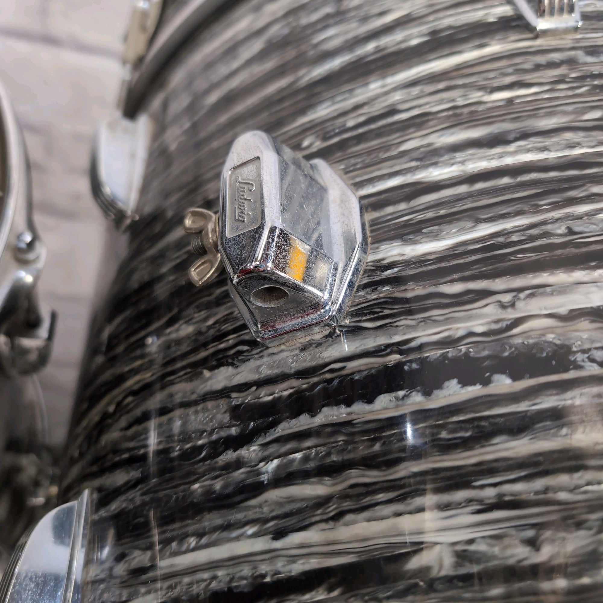 Ludwig Ringo Black Oyster Pearl Keystone Badge Drum Kit Vintage 1965