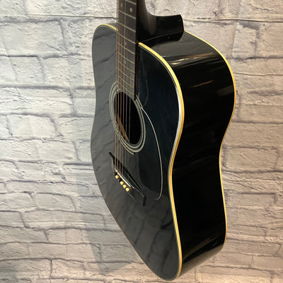 Goya G-314B Vintage 1970s Acoustic Guitar - Black w/ case