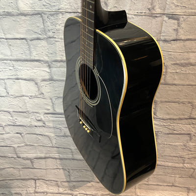 Goya G-314B Vintage 1970s Acoustic Guitar - Black w/ case